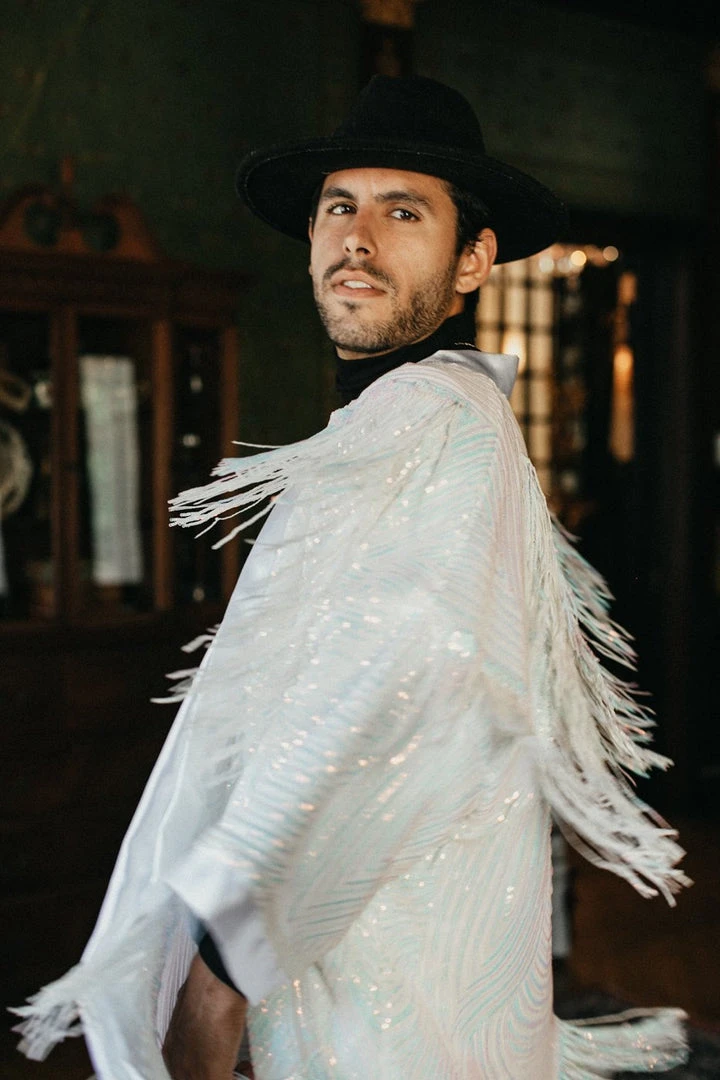 Fringe Co Iridescent Sequin Fringe Duster 6 Fringe Co Iridescent Sequin Fringe Duster