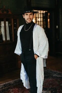 Fringe Co Iridescent Sequin Fringe Duster 26 Fringe Co Iridescent Sequin Fringe Duster