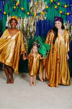 Fringe Co Gold Flip Sequin Kid's Caftan