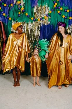 Fringe Co Gold Flip Sequin Kid's Caftan