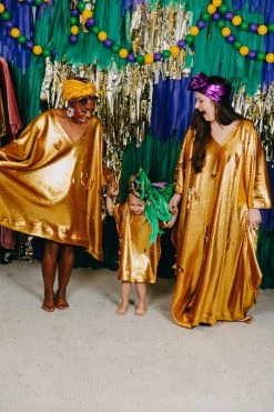 Fringe Co Gold Flip Sequin Kid's Caftan