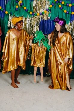 Fringe Co Gold Flip Sequin Kid's Caftan