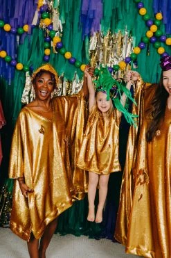 Fringe Co Gold Flip Sequin Kid's Caftan