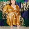 Fringe Co Caftan Club Collection Gold Flip Sequin Short Caftan