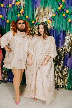 Fringe Co Gold Glitter Starburst Short Caftan