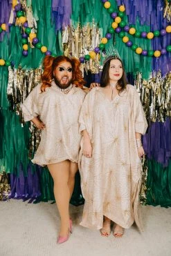 Fringe Co Gold Glitter Starburst Long Caftan Caftan Club Collection