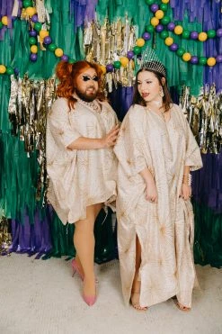 Fringe Co Gold Glitter Starburst Short Caftan