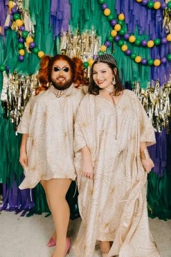 Fringe Co Gold Glitter Starburst Long Caftan Caftan Club Collection