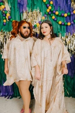 Fringe Co Gold Glitter Starburst Short Caftan