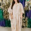 Fringe Co Gold Glitter Starburst Long Caftan Caftan Club Collection