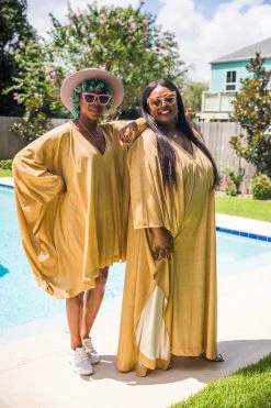 Fringe Co Gold Glitter Long Caftan Caftan Club Collection