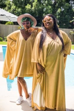 Fringe Co Gold Glitter Long Caftan Caftan Club Collection