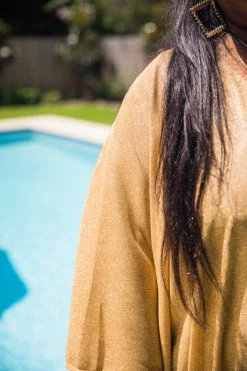 Fringe Co Gold Glitter Long Caftan Caftan Club Collection