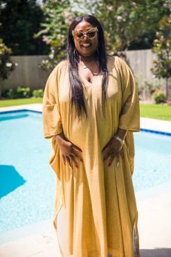 Fringe Co Gold Glitter Long Caftan Caftan Club Collection