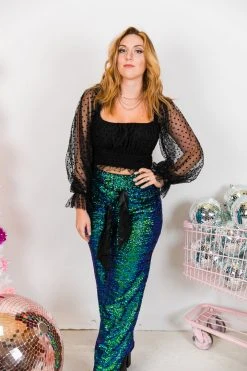 Fringe Co Green Iridescent High Waisted Sequin Pant Sequin Collection 31 Fringe Co Green Iridescent High Waisted Sequin Pant Sequin Collection