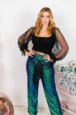 Fringe Co Green Iridescent High Waisted Sequin Pant Sequin Collection 24 Fringe Co Green Iridescent High Waisted Sequin Pant Sequin Collection