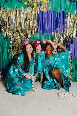 Fringe Co Green Rainbow Polka Dot Kid's Caftan