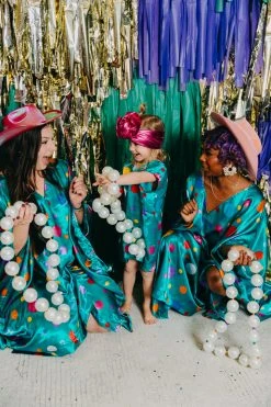 Fringe Co Green Rainbow Polka Dot Kid's Caftan