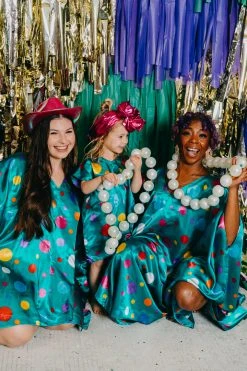 Fringe Co Green Rainbow Polka Dot Kid's Caftan