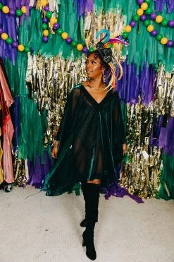 Fringe Co Green Sheer Short Caftan