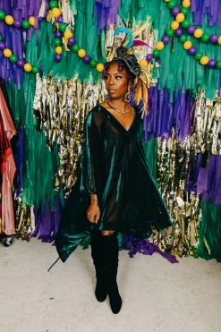 Fringe Co Green Sheer Short Caftan