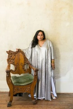 Fringe Co Grey Glitz Sequin Long Caftan Caftan Club Collection 10 Fringe Co Grey Glitz Sequin Long Caftan Caftan Club Collection