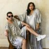 Fringe Co Grey Glitz Sequin Long Caftan Caftan Club Collection