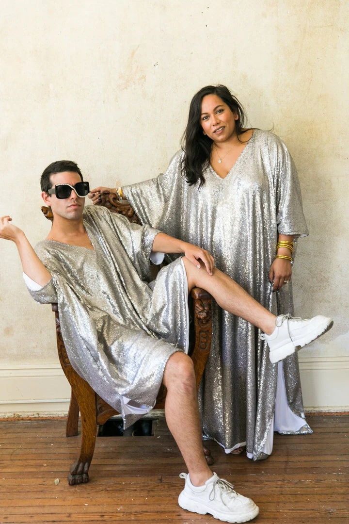 Fringe Co Grey Glitz Sequin Long Caftan Caftan Club Collection 2 Fringe Co Grey Glitz Sequin Long Caftan Caftan Club Collection