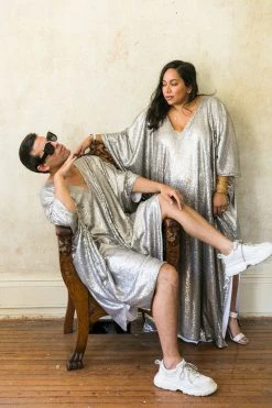 Fringe Co Grey Glitz Sequin Long Caftan Caftan Club Collection 9 Fringe Co Grey Glitz Sequin Long Caftan Caftan Club Collection