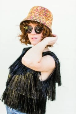 Fringe Co Bronze Rhinestone Bucket Hat Shop Spring Sparkles