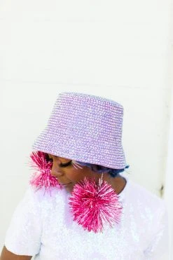 Fringe Co Lavender Rhinestone Bucket Hat Shop Spring Sparkles
