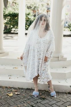 Fringe Co Iridescent Embroidered Sequin Short Caftan Shop Spring Sparkles