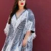 Fringe Co Iridescent Fringe Long Caftan