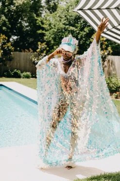 Fringe Co Iridescent Paillette Long Caftan