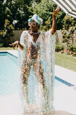 Fringe Co Iridescent Paillette Long Caftan