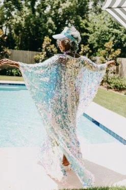 Fringe Co Iridescent Paillette Long Caftan