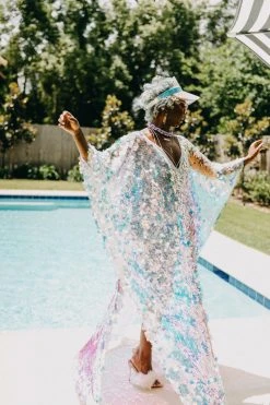 Fringe Co Iridescent Paillette Long Caftan