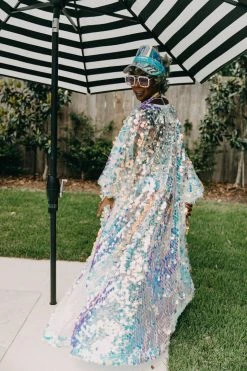 Fringe Co Iridescent Paillette Long Caftan