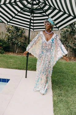 Fringe Co Iridescent Paillette Long Caftan