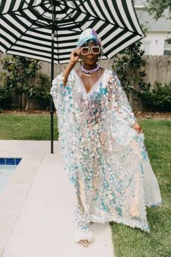 Fringe Co Iridescent Paillette Long Caftan