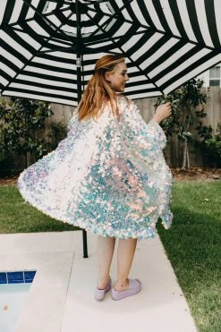 Fringe Co Caftan Club Collection Iridescent Paillette Short Caftan