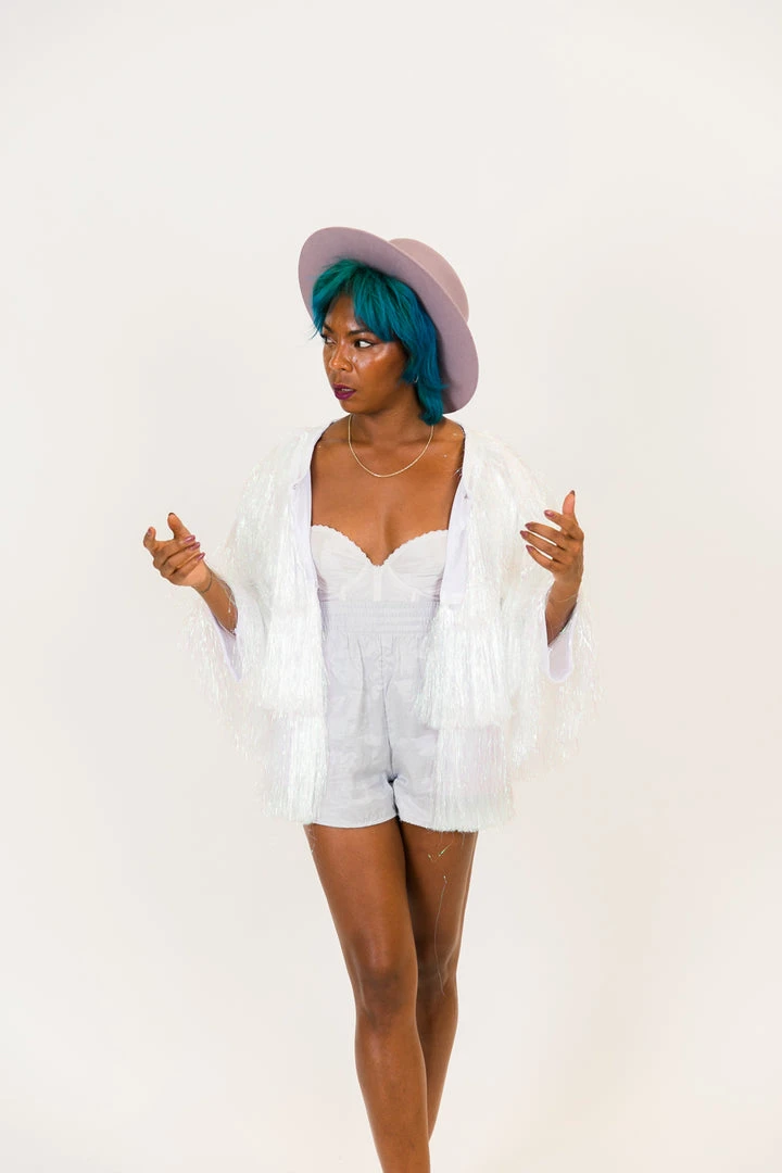 Fringe Co Iridescent Totally Tinsel Jacket Totally Tinsel Collection 3 Fringe Co Iridescent Totally Tinsel Jacket Totally Tinsel Collection