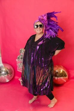 Fringe Co Caftan Club Collection Iris Purple Sequin Caftan