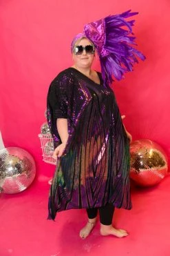 Fringe Co Caftan Club Collection Iris Purple Sequin Caftan