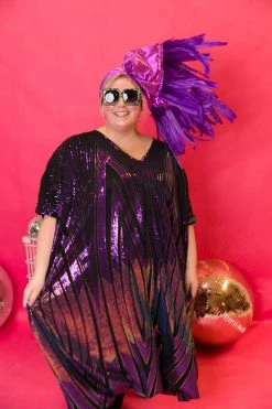 Fringe Co Caftan Club Collection Iris Purple Sequin Caftan