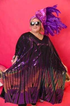 Fringe Co Caftan Club Collection Iris Purple Sequin Caftan