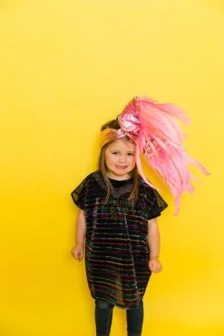 Fringe Co Mini Pink Metallic With Pink Feather Party Wrap Party Wraps