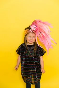 Fringe Co Mini Pink Metallic With Pink Feather Party Wrap Party Wraps