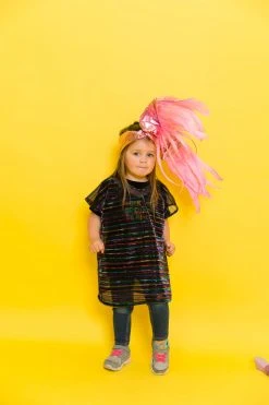 Fringe Co Mini Pink Metallic With Pink Feather Party Wrap Party Wraps