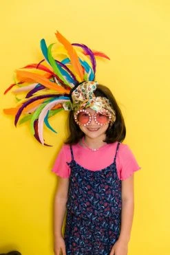 Fringe Co Mini Metallic Polka Dot With Rainbow Feather Party Wrap Party Wraps